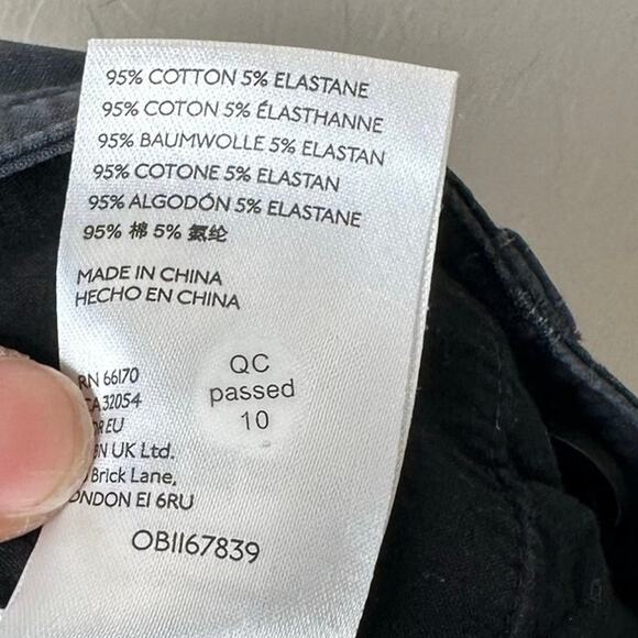 Anthropologie Fatima Wide Leg Pants Dip Dyed Navy Ivory Tie Dye Trousers Size 30 - Picture 8 of 8